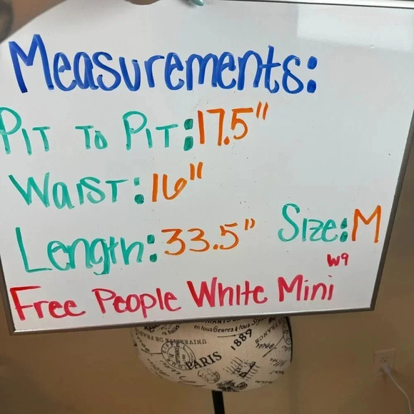 Free People Apricot Rose Mini Eyelet White Dress Puff Sleeve Open Back Size Med - Picture 12 of 12